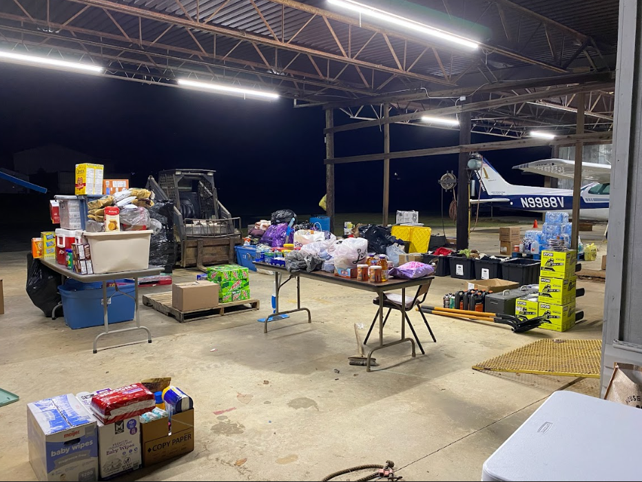 Image of supplies for Hurricane Helene victims